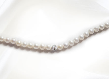 Bracciale in Perle con Sfera in Strass