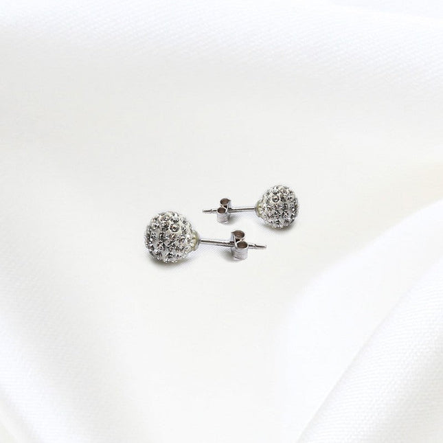 Orecchini a lobo con in Oro con sfere in strass