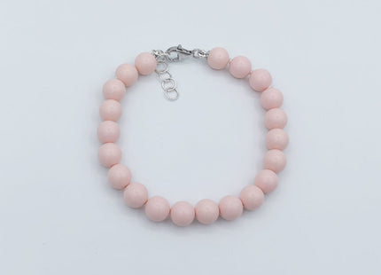 Bracciale in Corallo Rosa con Chiusura in Argento