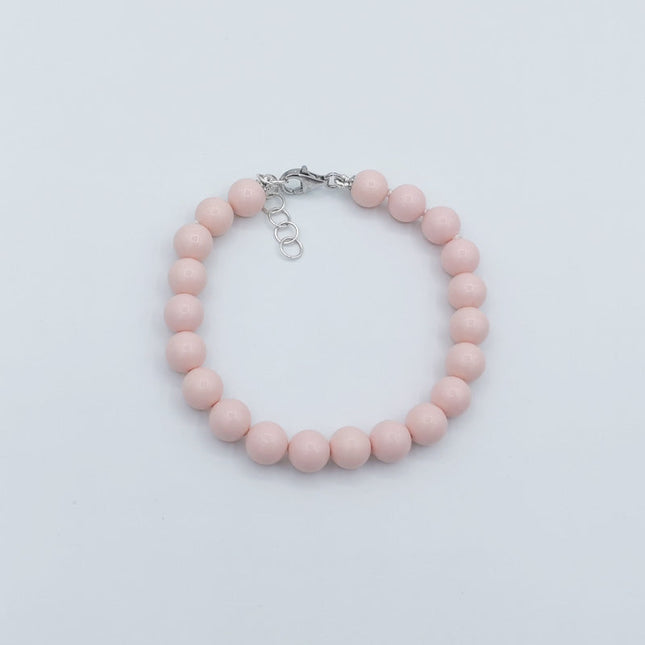 Bracciale in Corallo Rosa con Chiusura in Argento