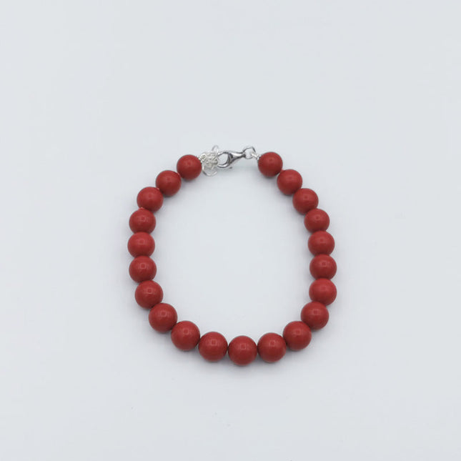 Bracciale in Corallo Rosso con Chiusura in Argento