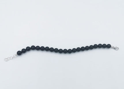 Bracciale in Onice Nero con Chiusura in Argento