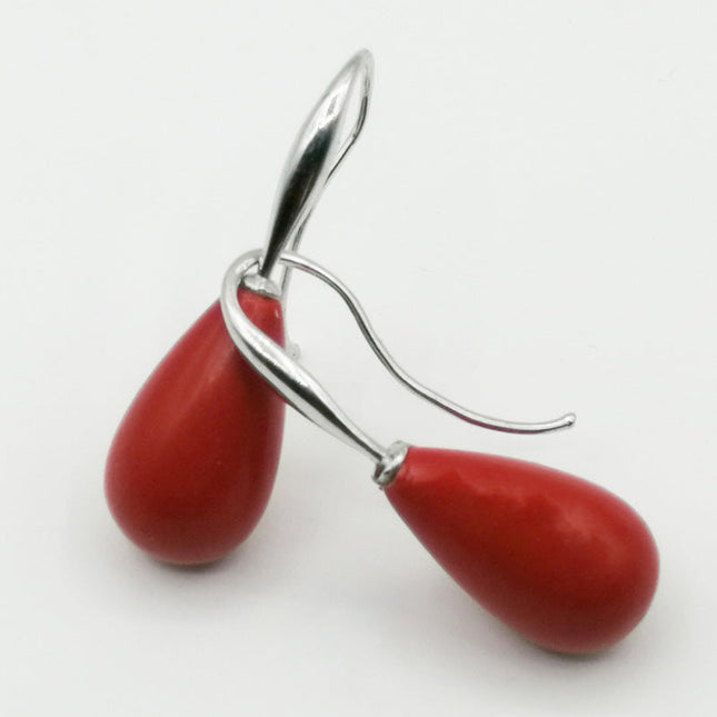 Orecchini ad Amo in Corallo Rosso