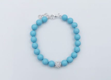 Bracciale in Turchese con Sfera in Strass