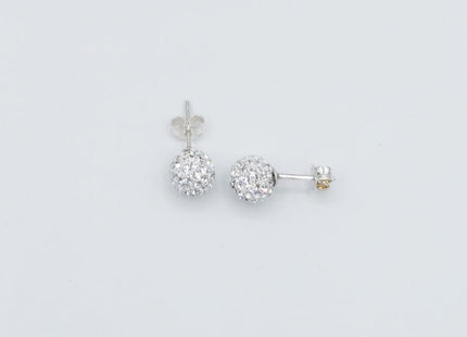 Orecchini a Lobo in Argento con Sfere in Strass