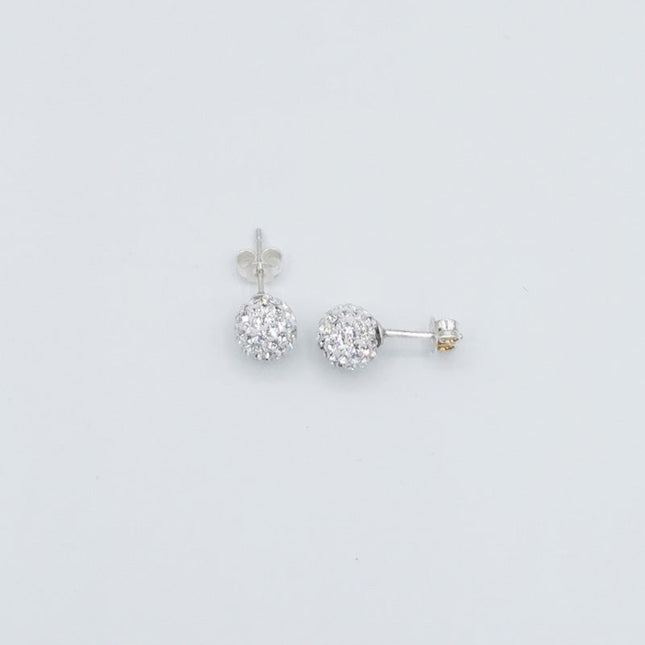 Orecchini a Lobo in Argento con Sfere in Strass