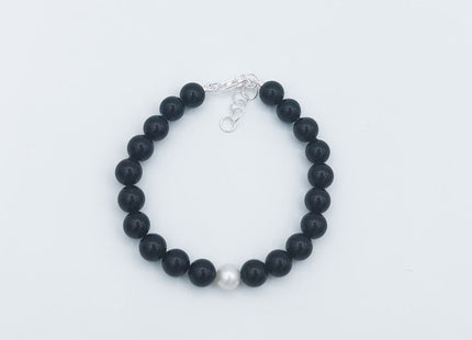 Bracciale in Onice Nero con Perla Naturale