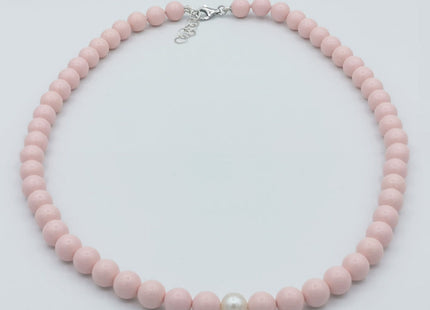 Collana in Corallo Rosa con Perla Naturale