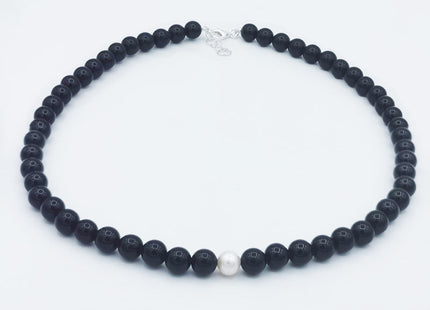 Collana in Onice Nero con Perla Naturale