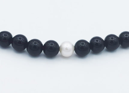 Collana in Onice Nero con Perla Naturale